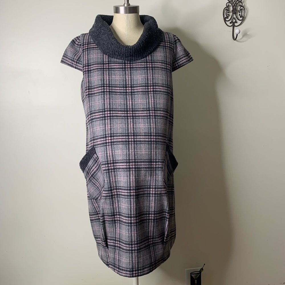 Prenatal Soft Plaid Flannel Dress Sz L